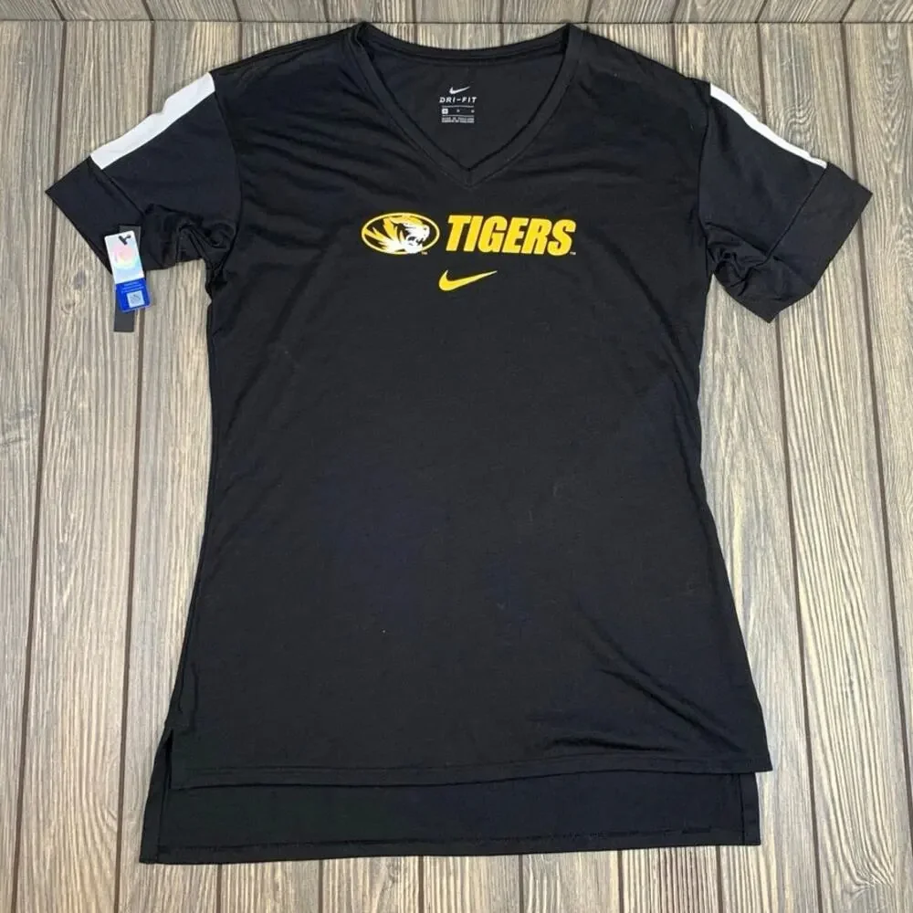 Nike University of Missouri Tigers Womens‎ sport Shirt Med Black Yellow NWT